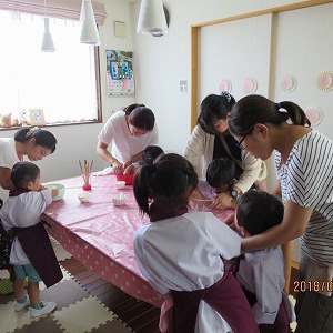 7月26日に松戸市五香の吉田教室で【親子DEおやつクッキング】第1弾《フルーツポンチを作ろう♪》が開催されました！